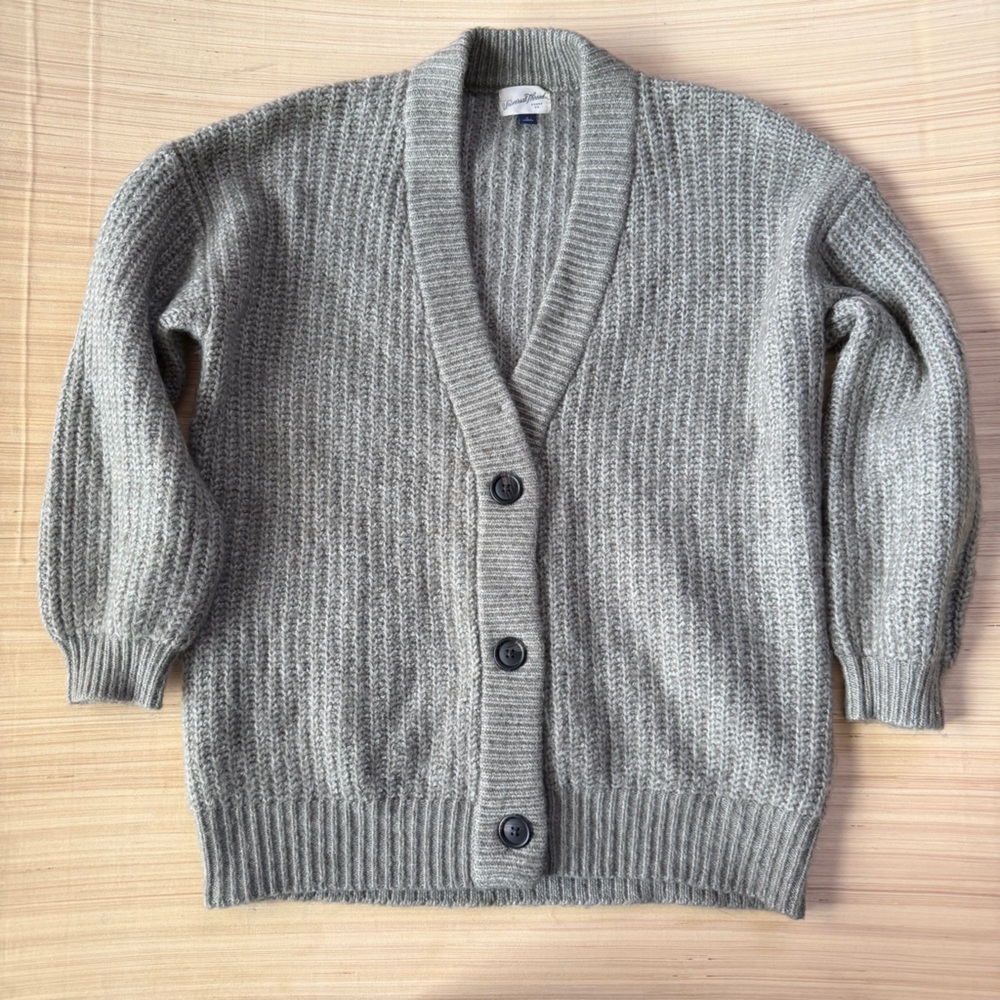 Universal Thread Womens Gray Ribbed Knit Button Front Cardigan Sweater Size S